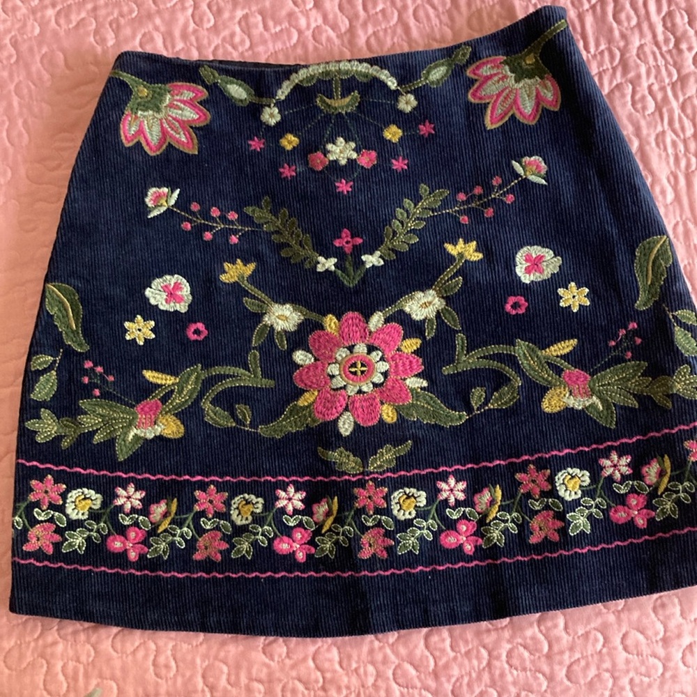 Harper Blue Embellished Mini Pencil Skirt